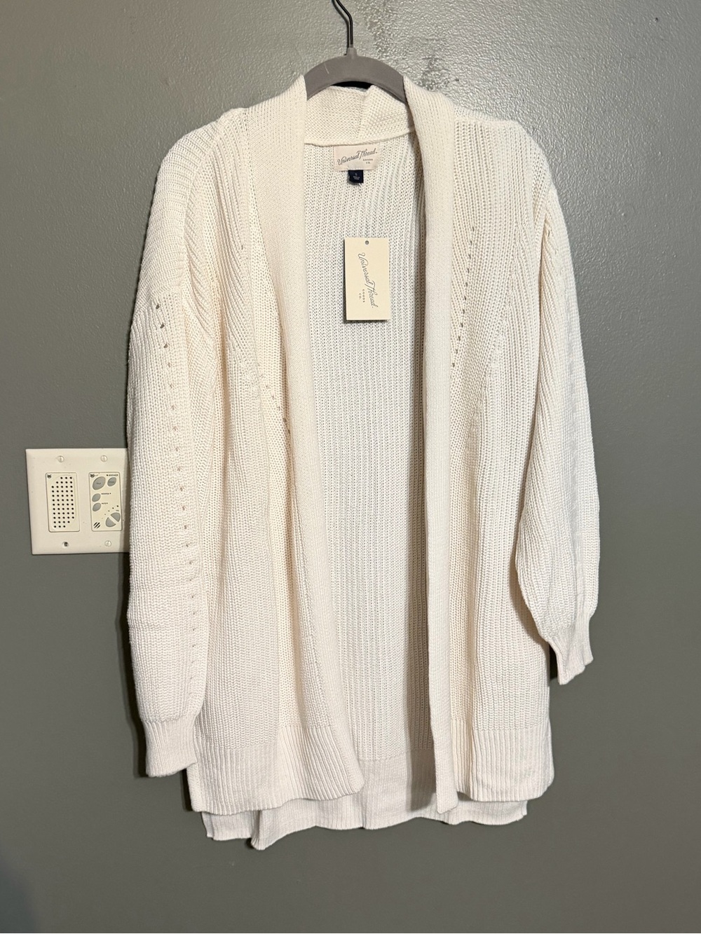 NWT Universal Thread Open Stitch Cozy Cardigan Sweater Cream S